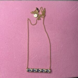 Elegant Gold plated Necklace with Blue Accents